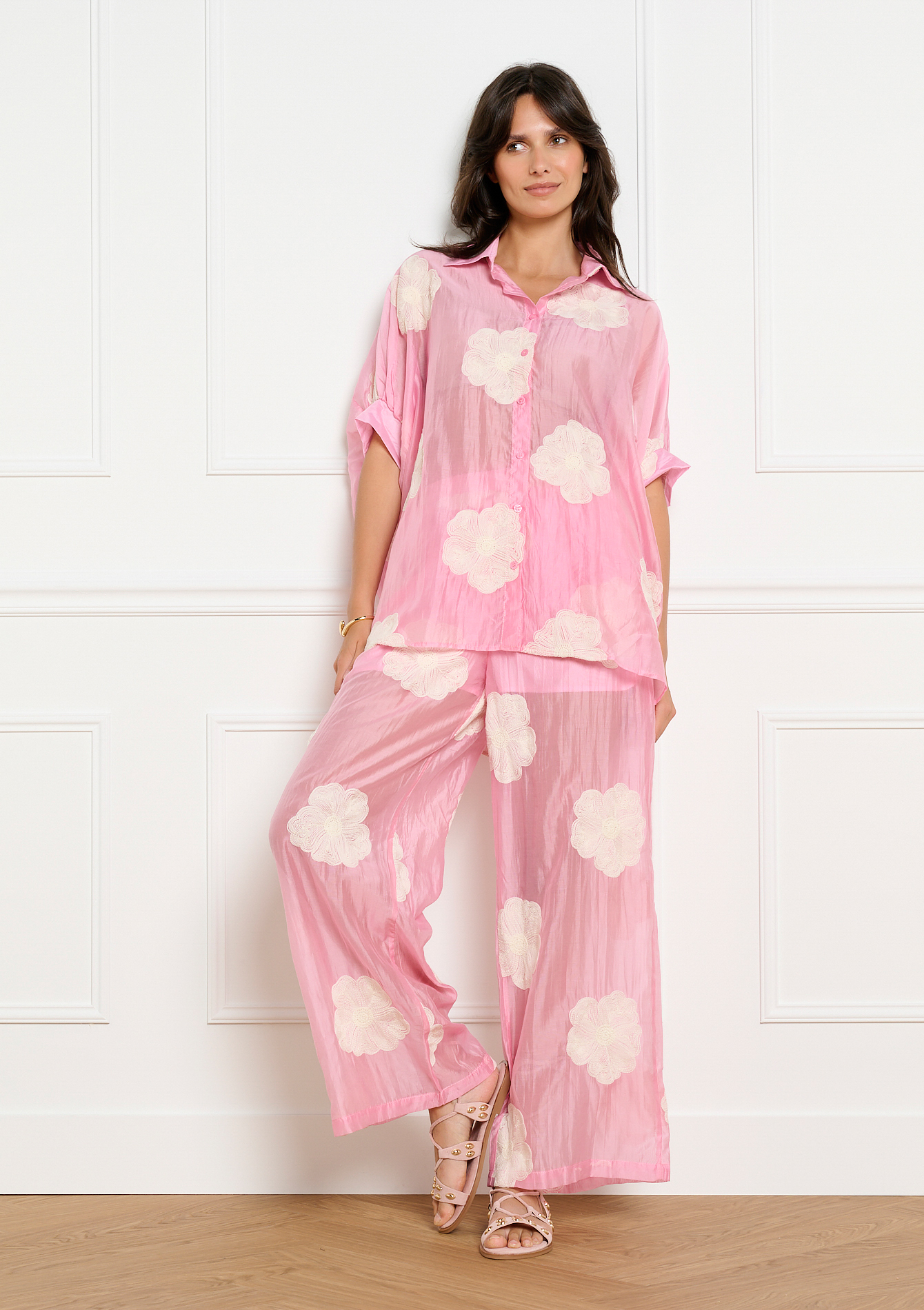 Pantalon fluide brodé, LOLALIZA
