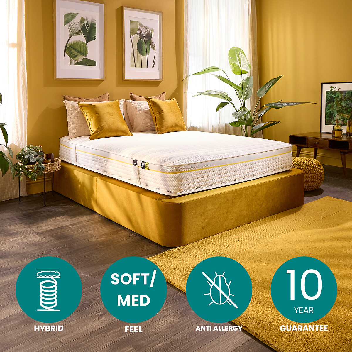 Jay-Be® Bio Fresh Hybrid 2000 e-Pocket Eco-Friendly Mattress, JAY-BE