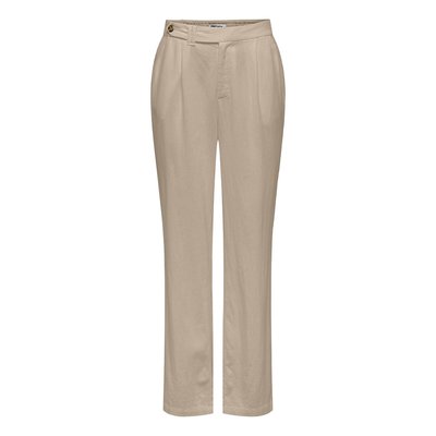 Linen Mix Trousers with High Waist ONLY TALL