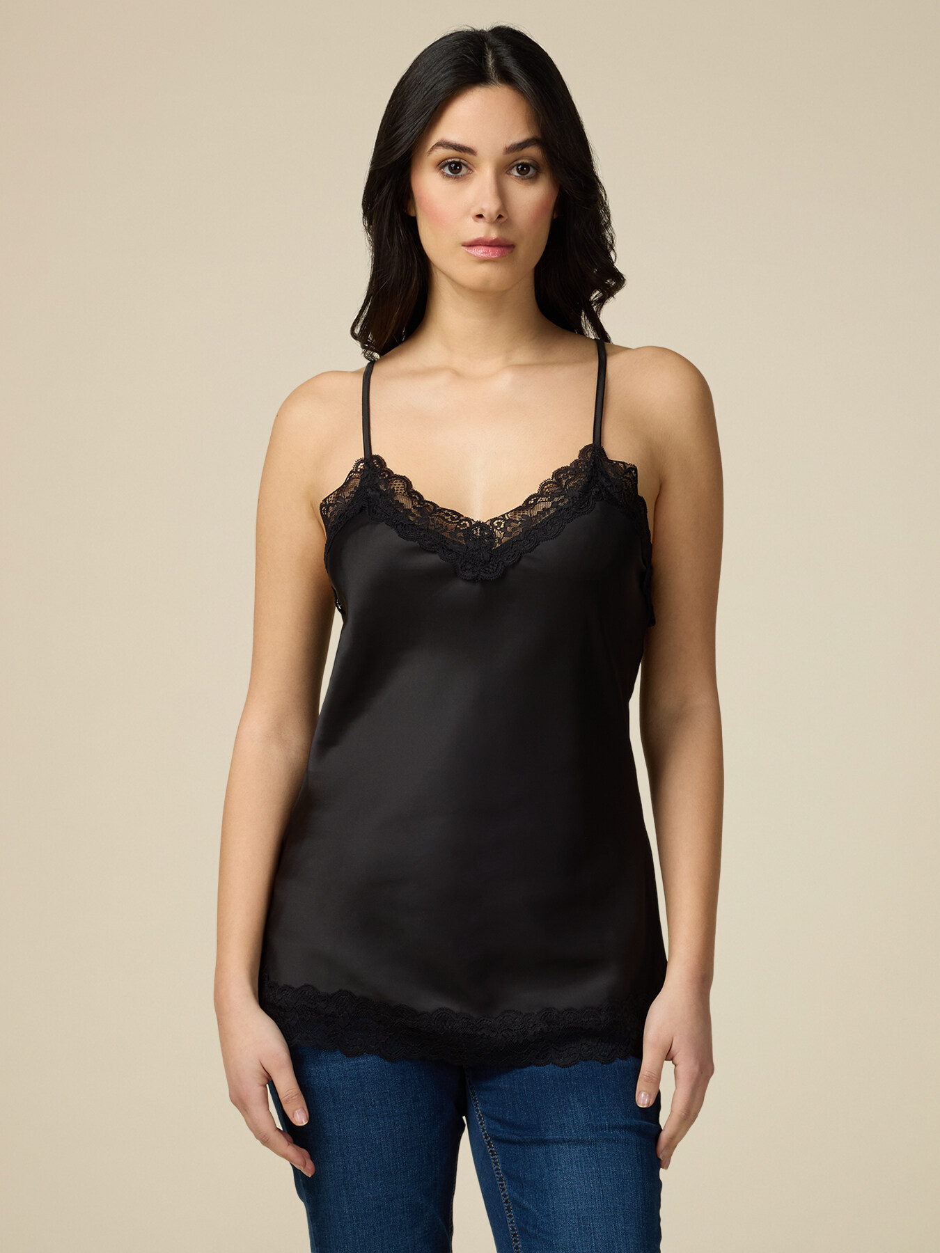 Top lingerie en satin et dentelle, OLTRE