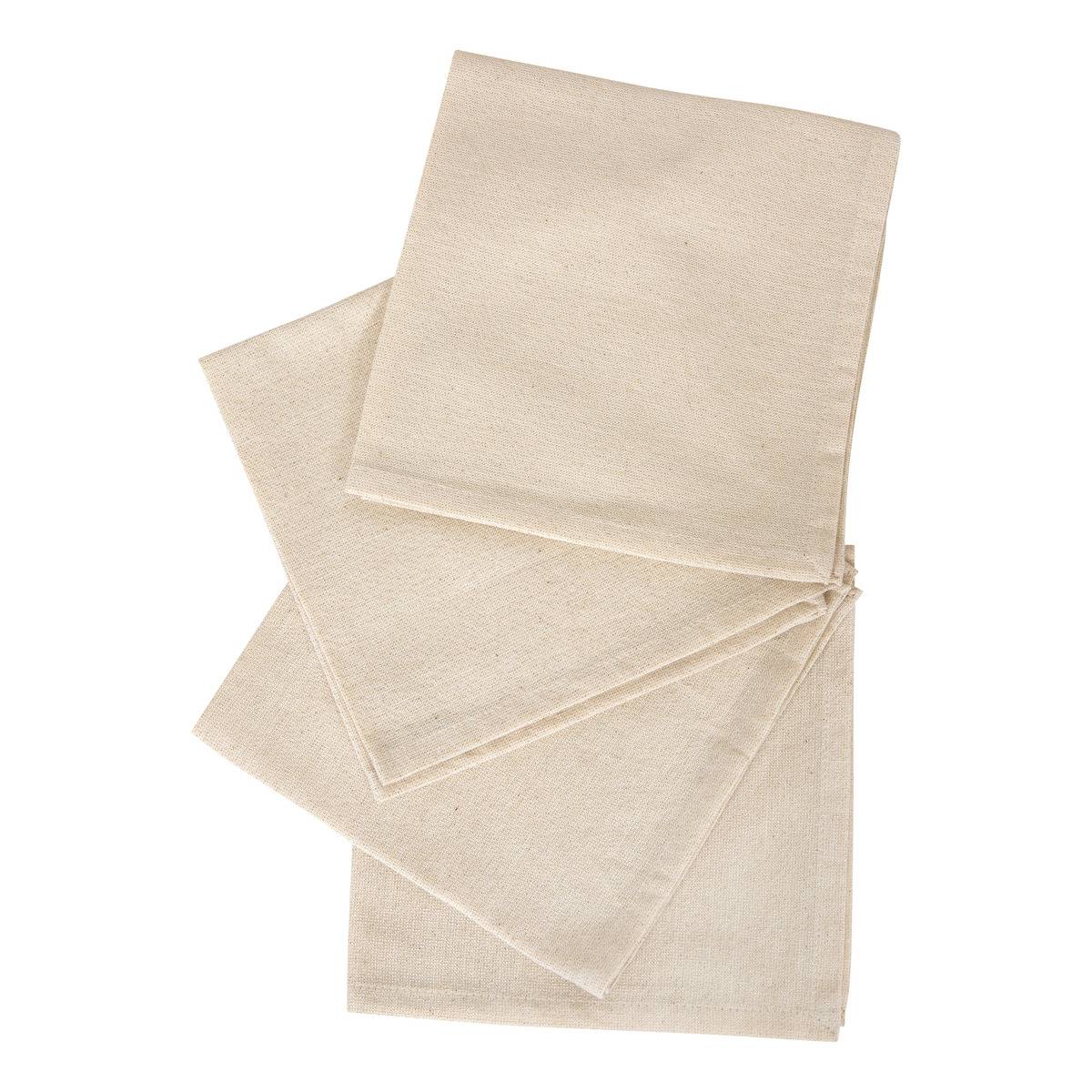 Lot de 4 serviettes de table en coton Lyeka beige, FEERIC LIGHTS & CHRISTMAS