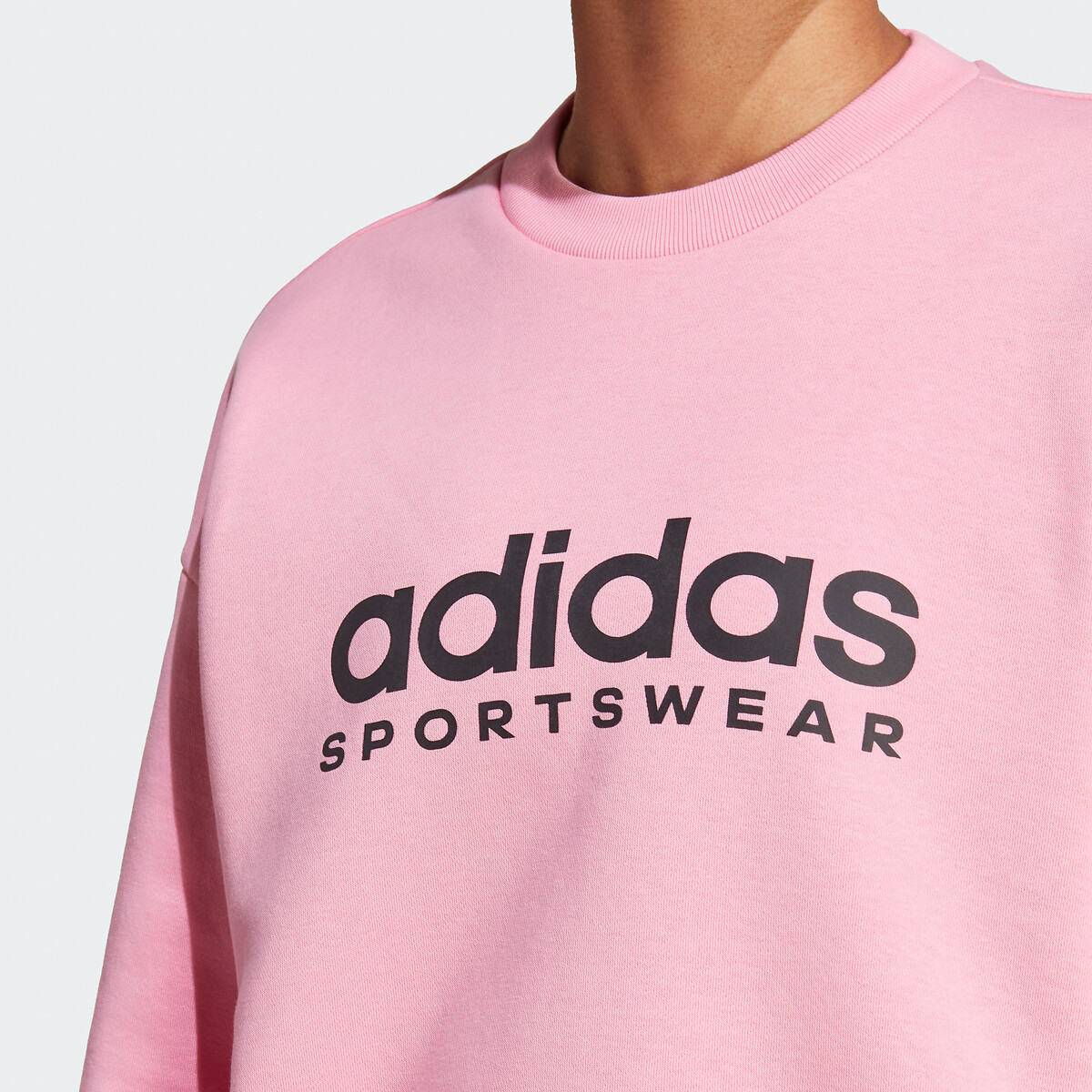 Adidas pink hotsell tape sweatshirt