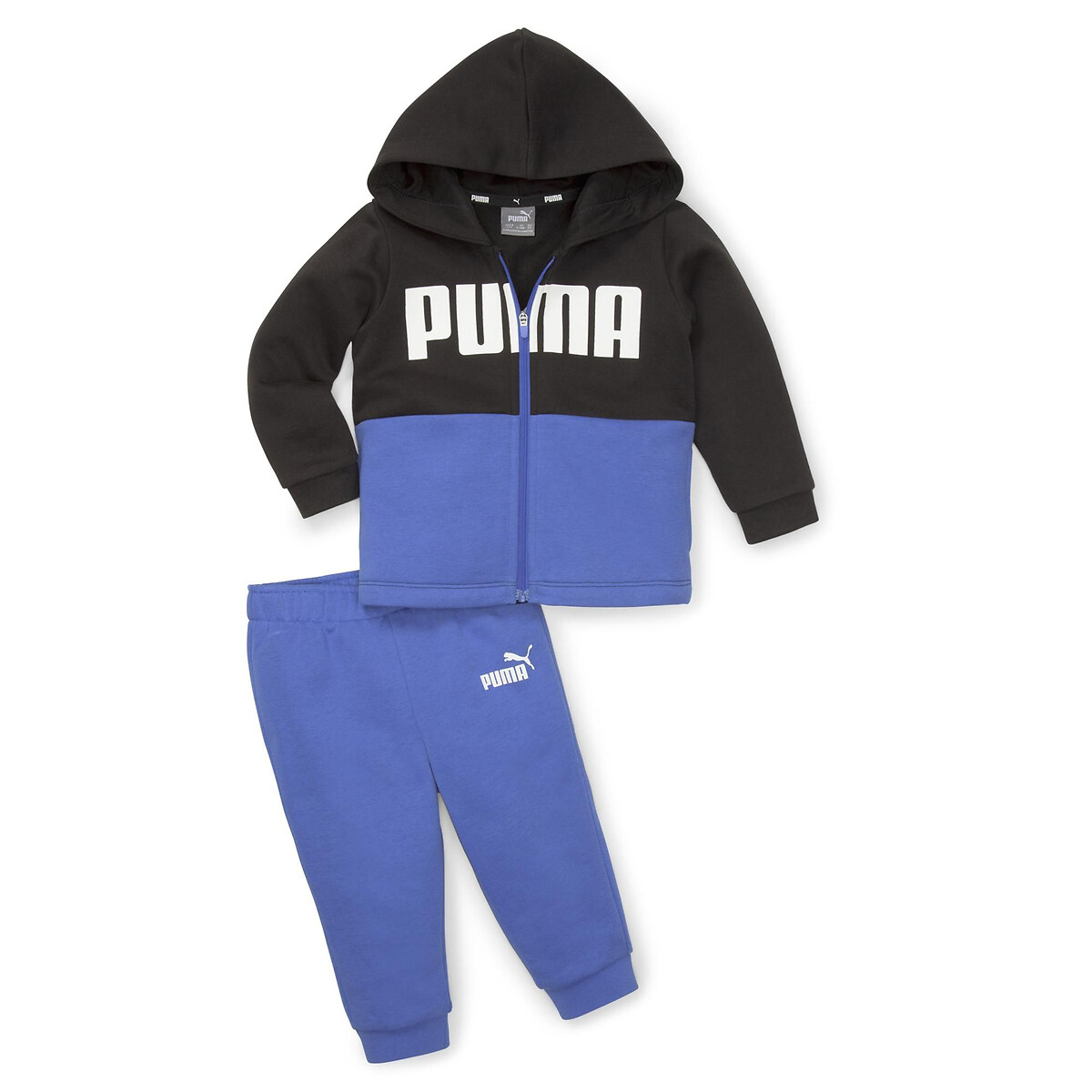 Cotton mix sweatshirt/joggers outfit, black + blue, Puma | La Redoute