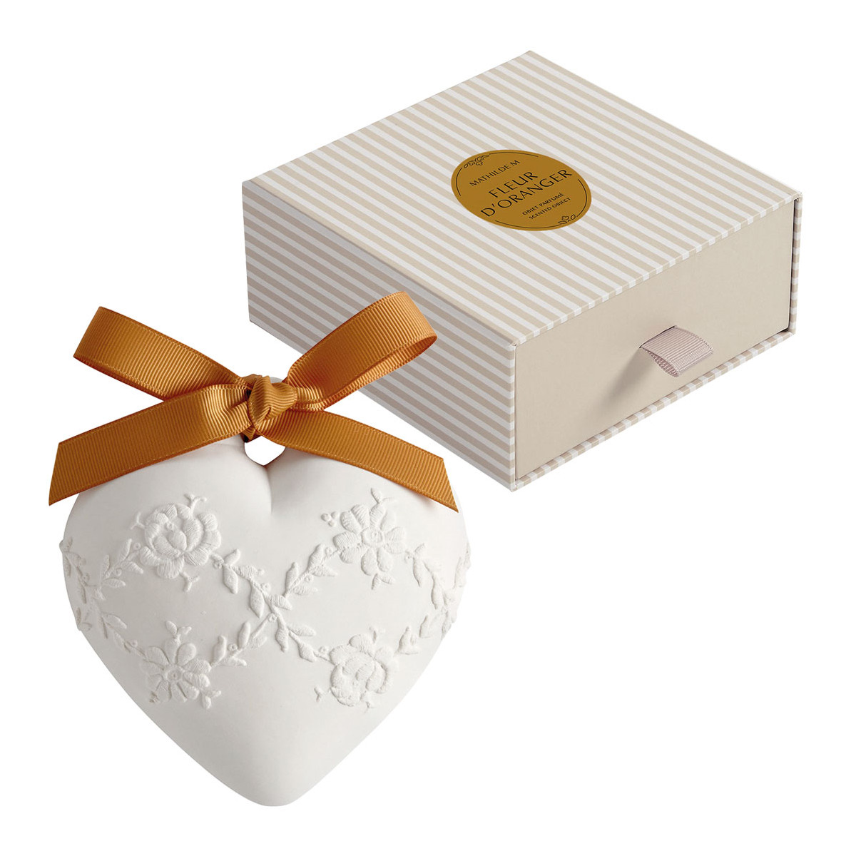 Décor parfumé Grand Cœur brodé - FLEUR D'ORANGER, MATHILDE M