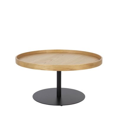 Table basse ronde en bois et métal ø70cm - Yuri DRAWER