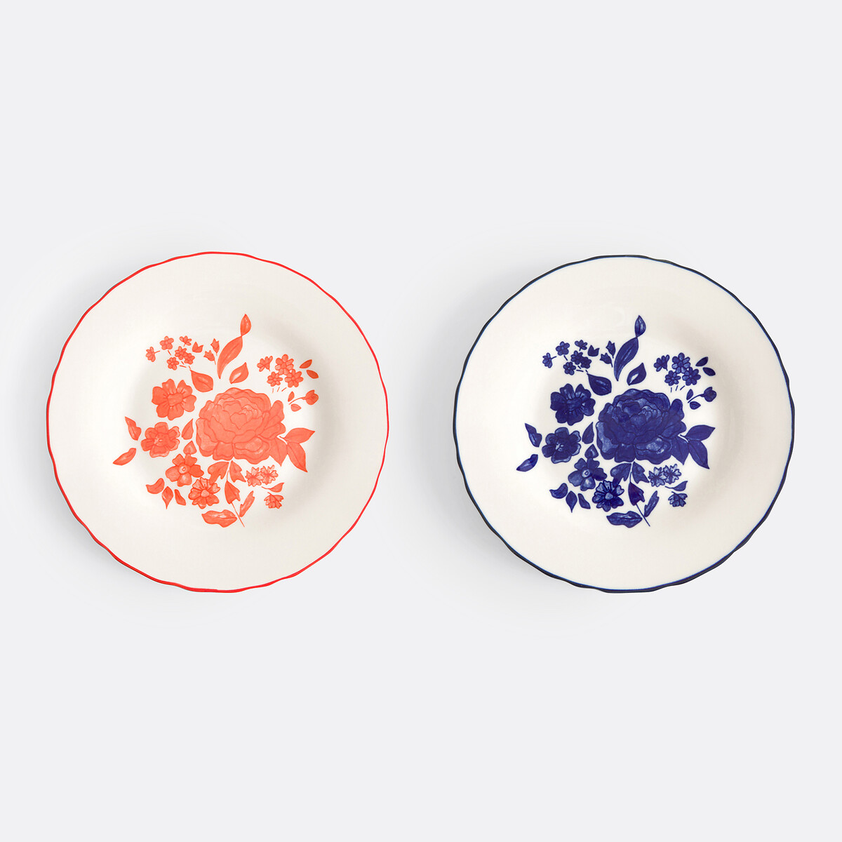 Lot de 4 assiettes à dessert en porcelaine, Lysor