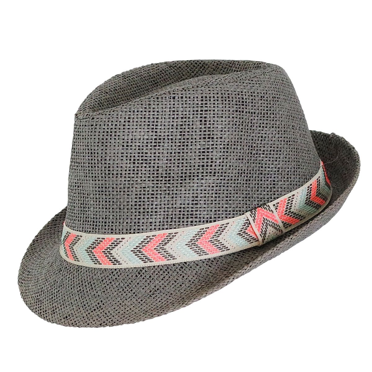 Chapeau Trilby Votrechapeau - Petit Bord, Coton, Gris Foncé - Fabriqué En Italie