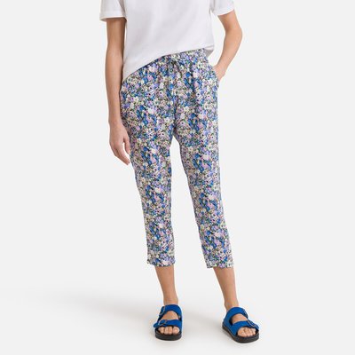 Floral Print Straight Trousers ONLY PETITE