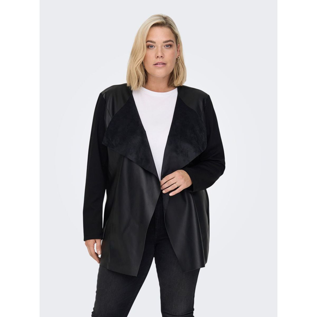Veste simili cuir femme mi 2025 longue