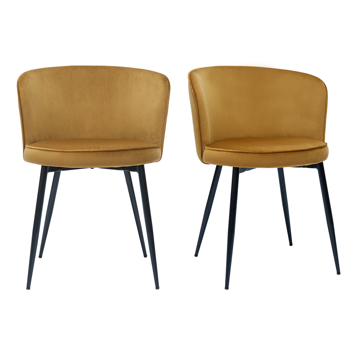 Chaises design en velours pieds métal (lot de 2) SERIF, MILIBOO