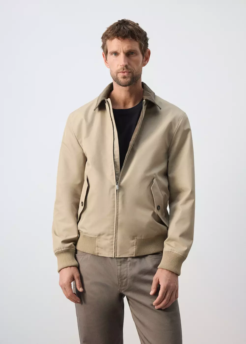 Blouson coton mélangé déperlant, MANGO MAN