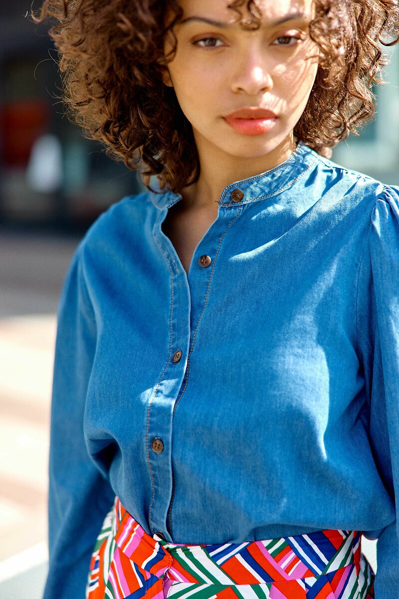 Billie Denim Blouse with Long Sleeves, LA PETITE ETOILE
