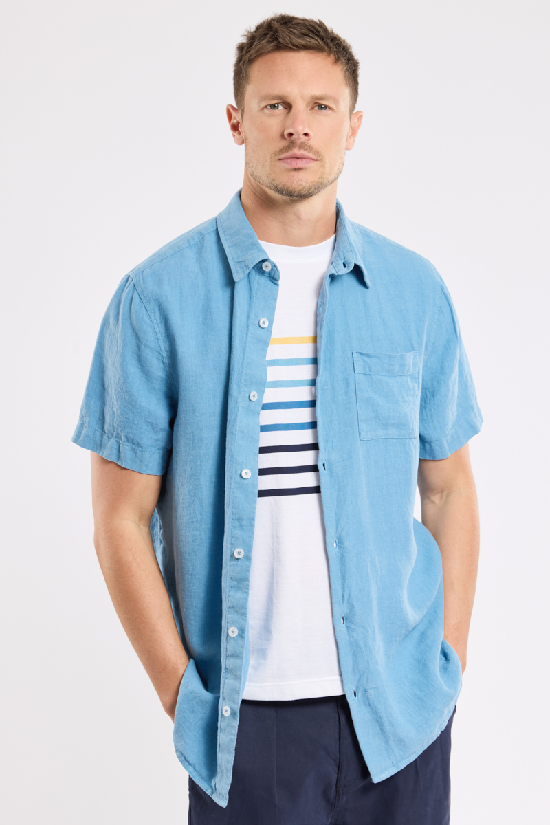 Chemise manches courtes en lin pour homme, ARMOR-LUX