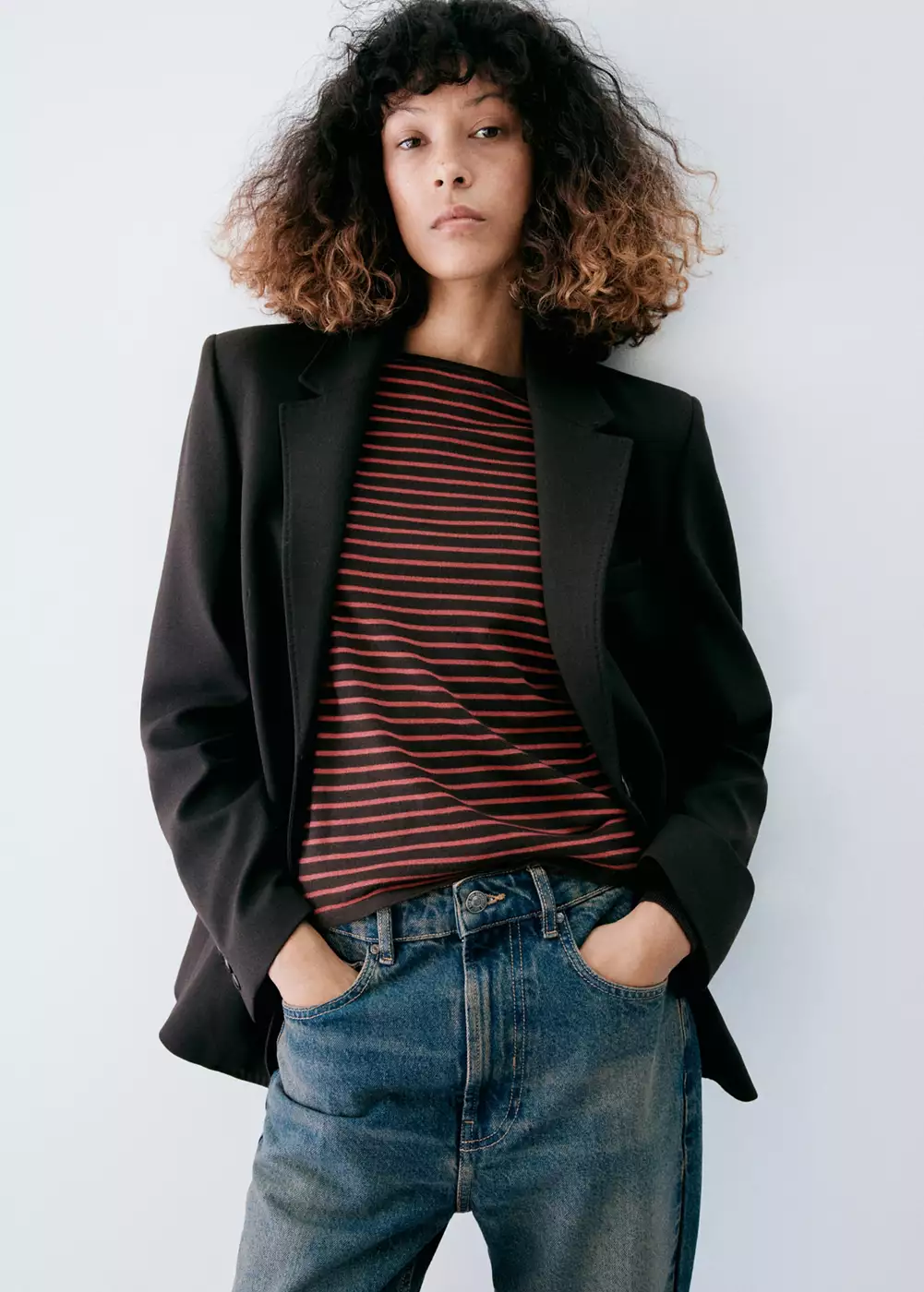 Pull-over en maille à rayures, MANGO