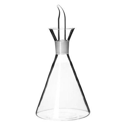 Huilier ou vinaigrier conique en verre transparent anti goutte 500ml WADIGA