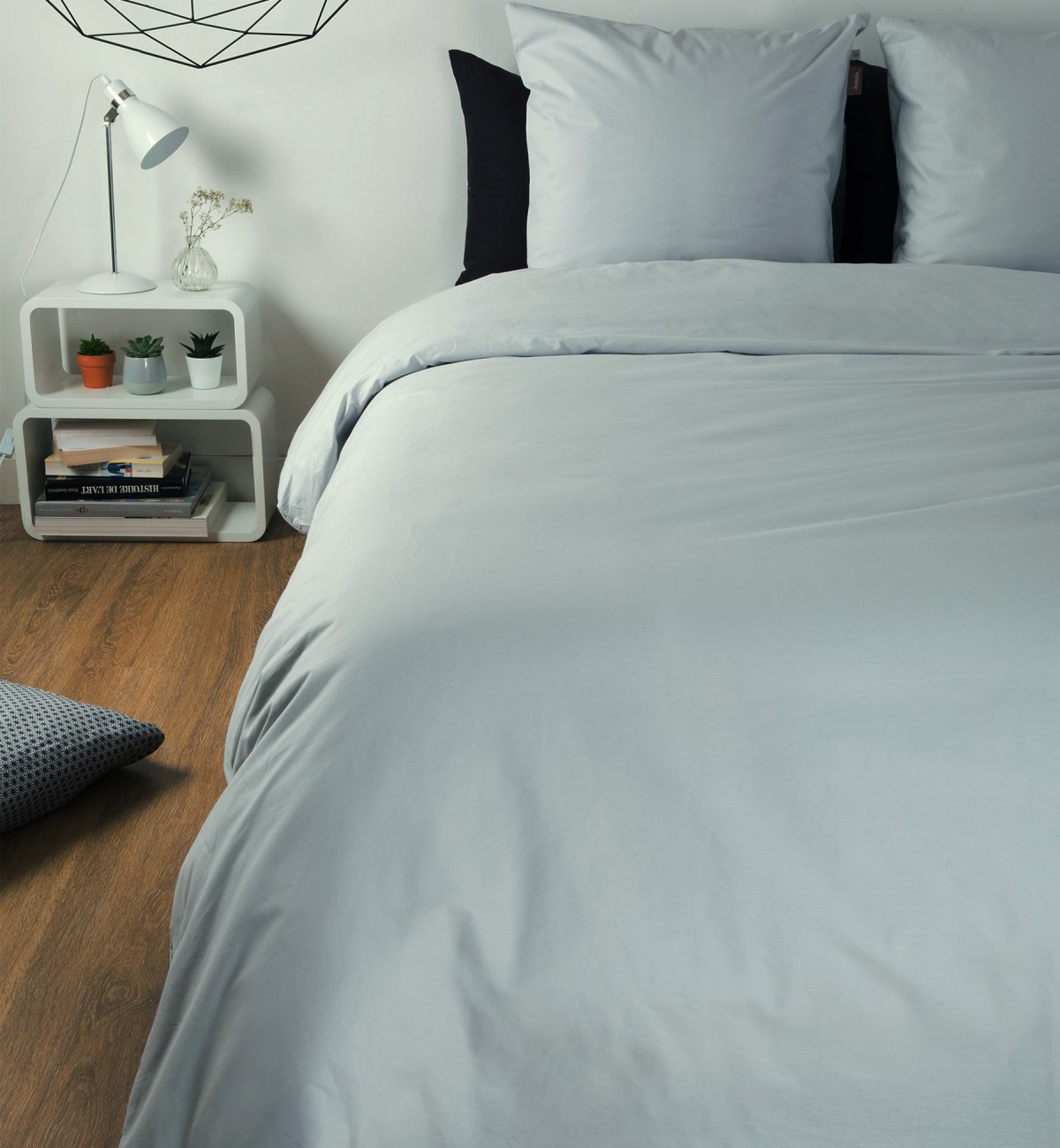 Housse de couette unie en Coton Bio pour lit 1 personne, KADOLIS