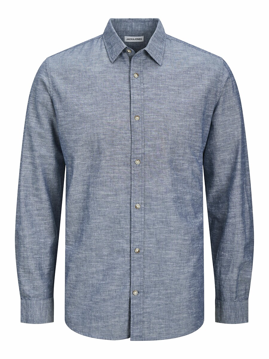 Cotton/Linen Shirt in Regular Fit, JACK & JONES