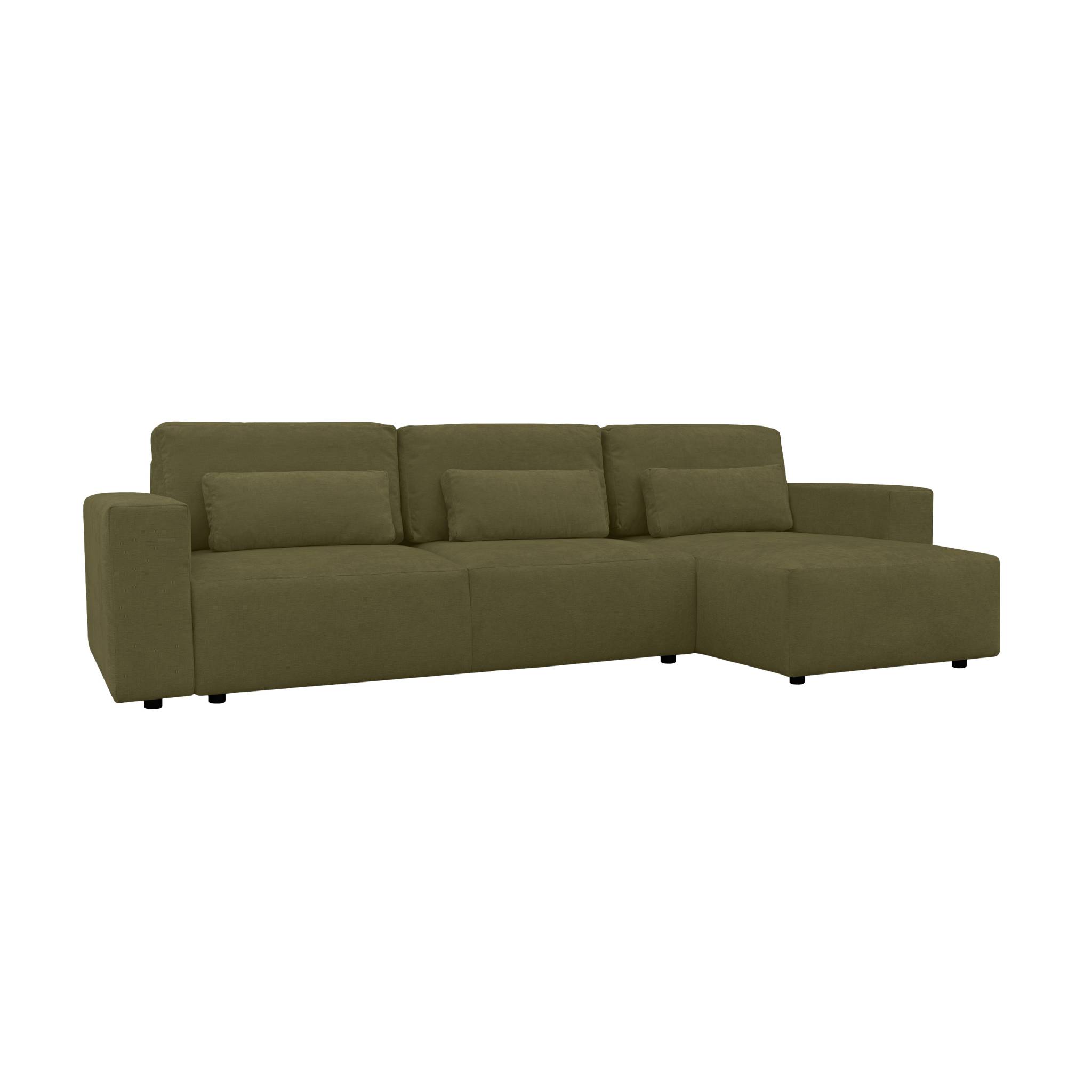 Canapé d'angle convertible réversible 3 places tissu chenille avec coffre THEO, SWEEEK