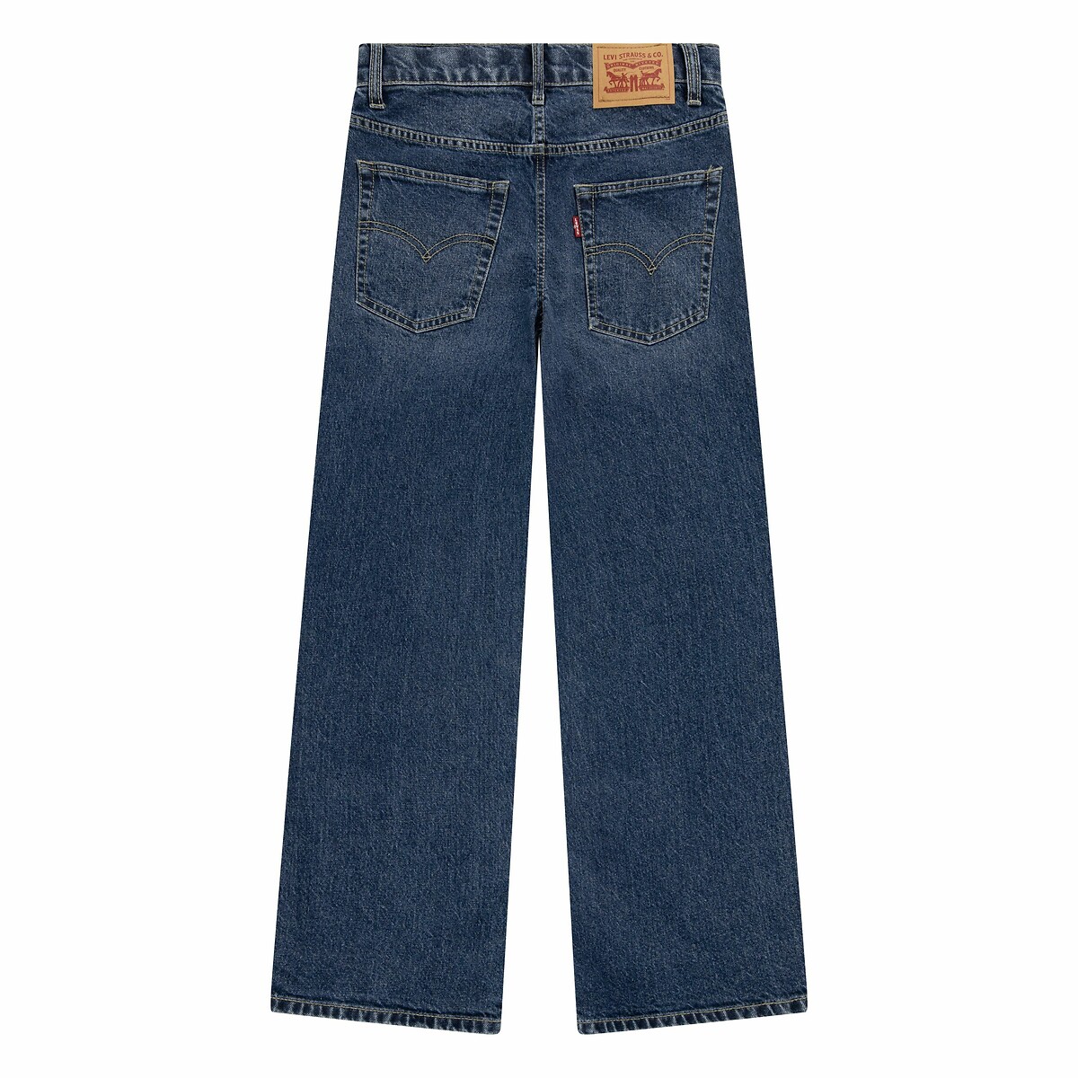 NABER Kids Girls Baggy Wide Leg Denim Jeans - Elastic Waist Casual Pants (Age 5-14, Blue, Size 8-9 Years) - View #6
