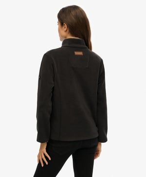 Veste Polaire Superdry Estate Pour Femme - Fermeture éclair Longue - Coupe Cintrée - Poches Zippées - Col Haut - Manches Longues