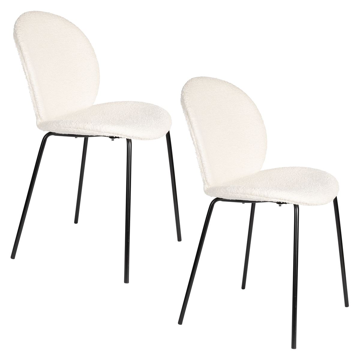 Chaise design en tissu (lot de 2), BONNET, ZUIVER