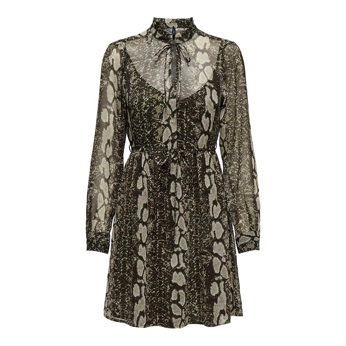 Robe imprimée, col à nouer, ONLY