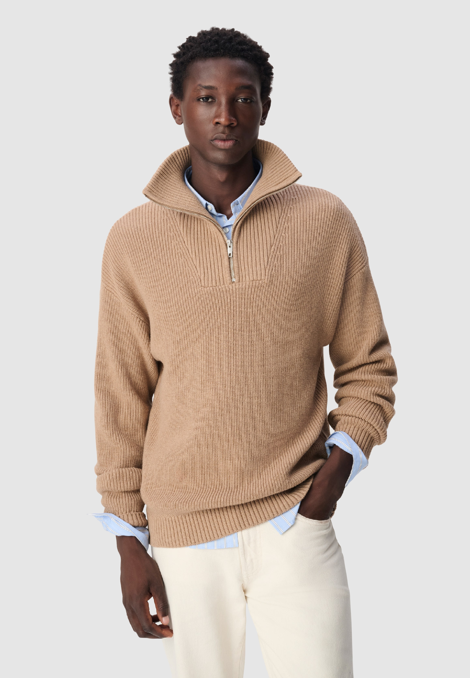Pull col camionneur tricot côtelé, IKKS