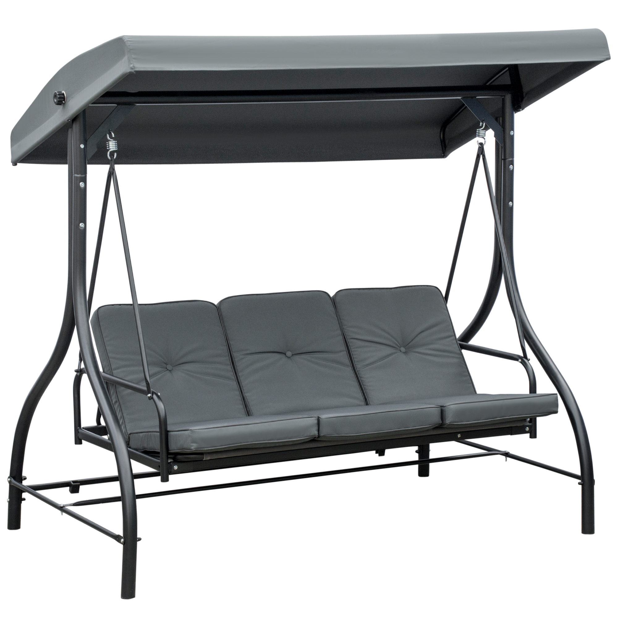Banc à bascule Métal Gris, OUTSUNNY