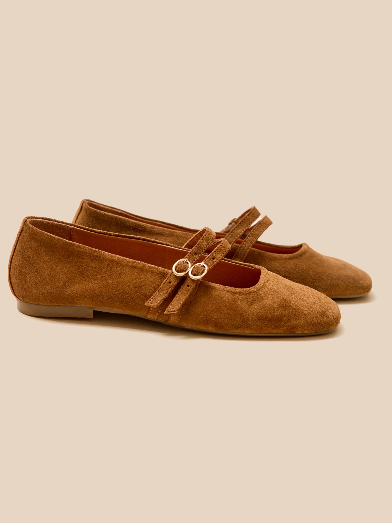 Ballerines 2 brides cuir, CYRILLUS