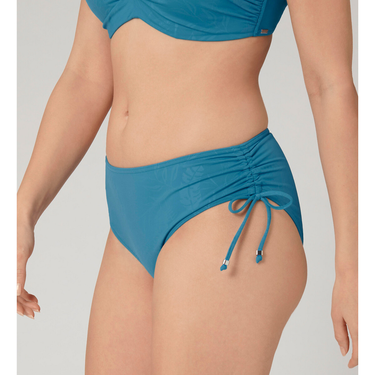 Nouveau Turquoise Nervuré Design Femme Maillots de bain Slips/Pantalon Avec Côté Liens TU Taille 20 
