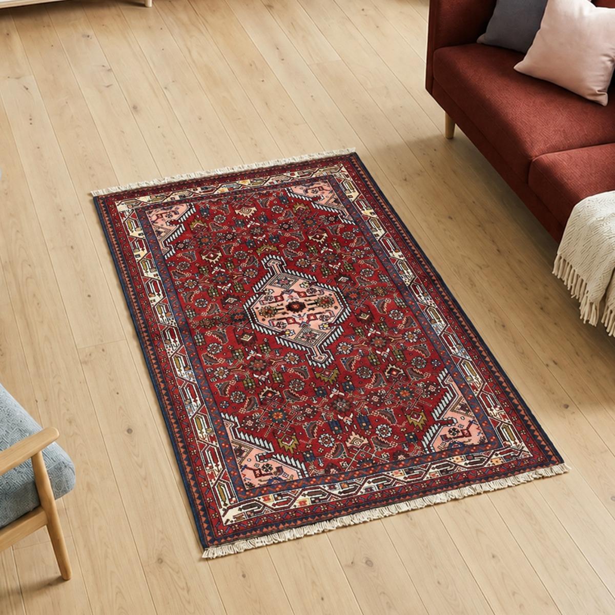 Tapis d'orient au motif oriental, noué à la main, HAMADAN 12, UN AMOUR DE TAPIS