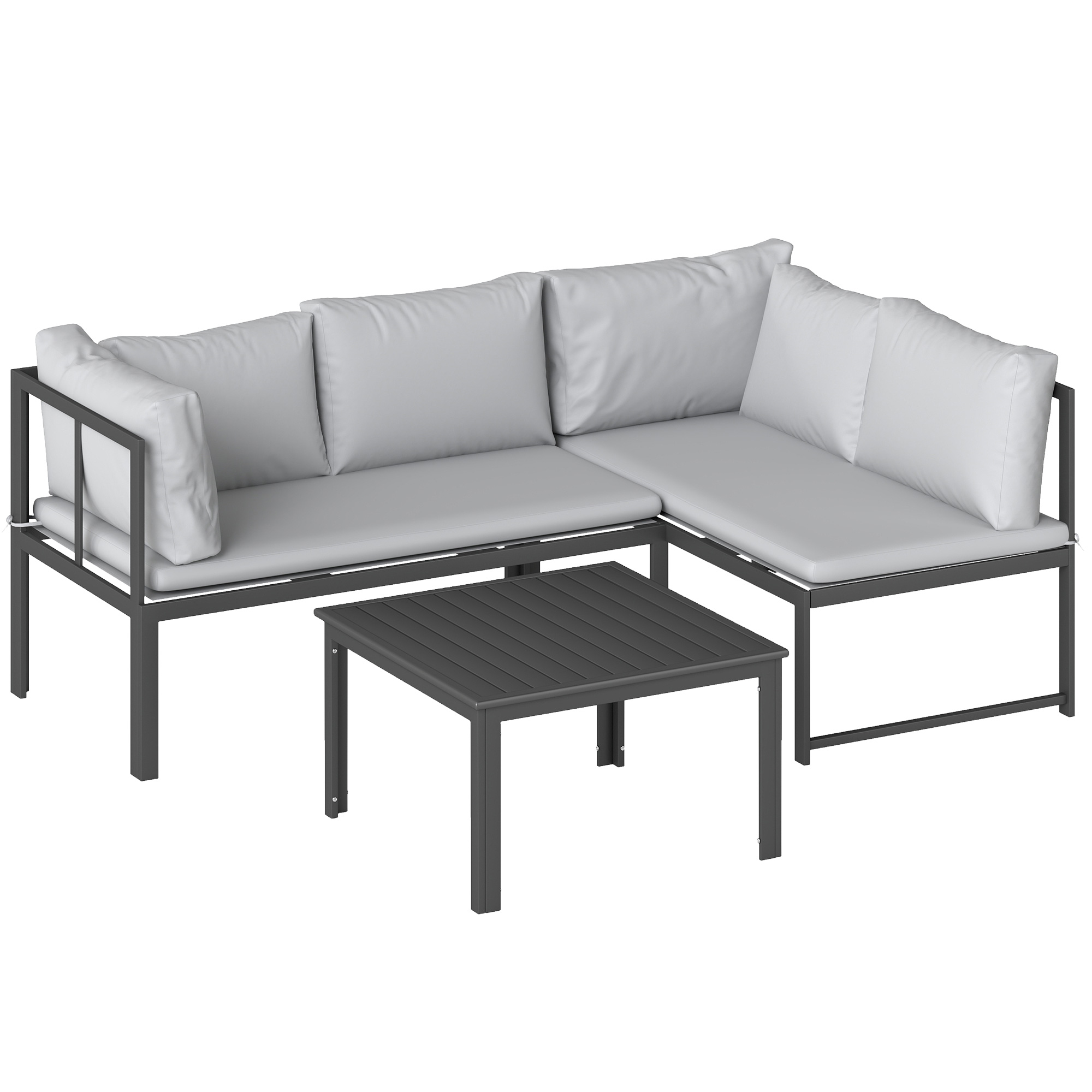 Ensemble de canapés de jardin Métal Gris, OUTSUNNY