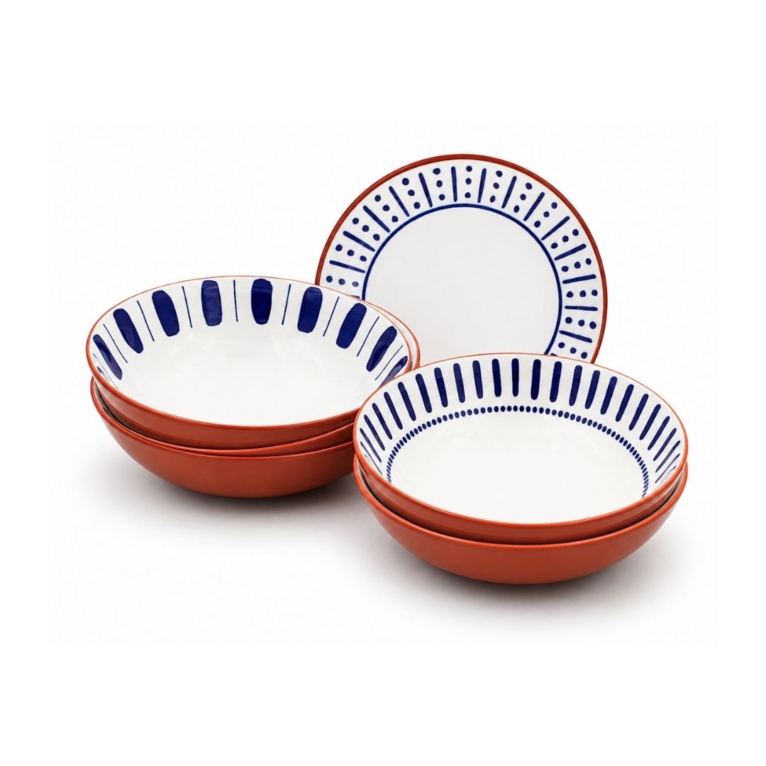 Lot de 6 assiettes creuses, SANTORIN, ARTIME