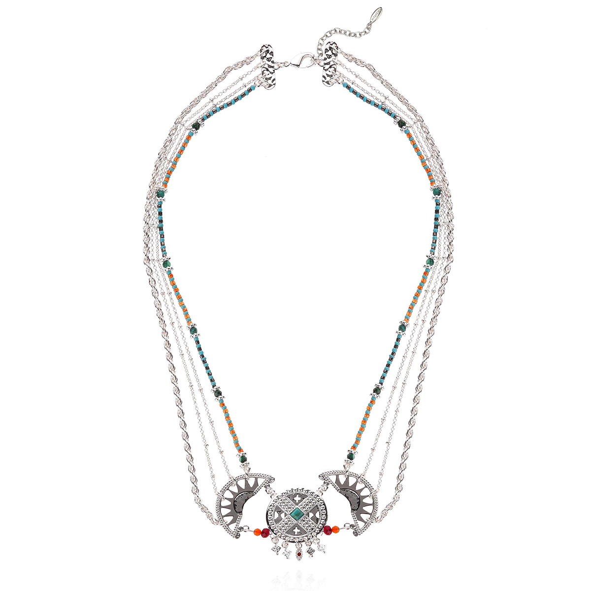 Collier chaîne multirang avec pendentif central et perles MARAJA, HIPANEMA