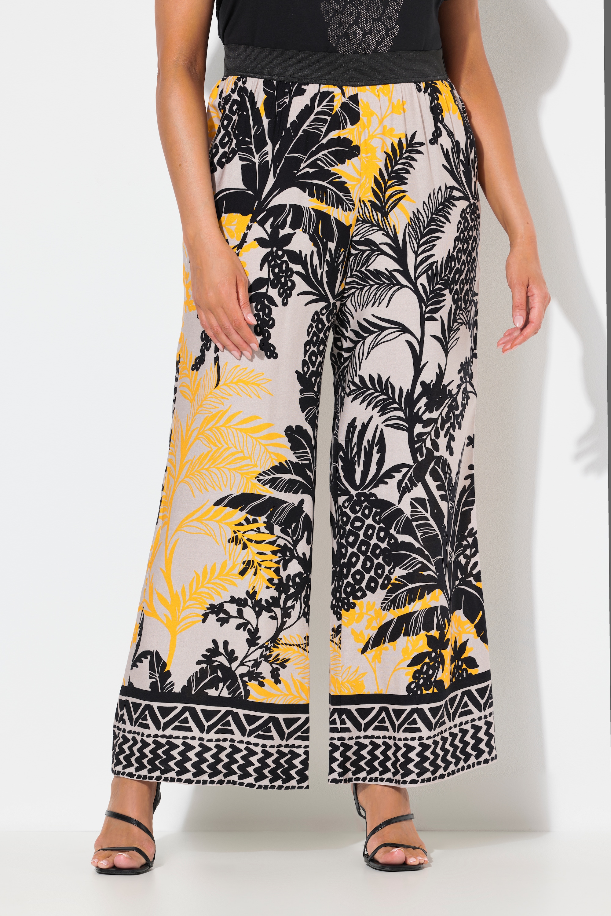 Pantalon à motif palmiers. Jambe droite et, ULLA POPKEN