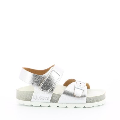 Kids Sunkro Metallic Sandals with Touch 'n' Close Fastening KICKERS