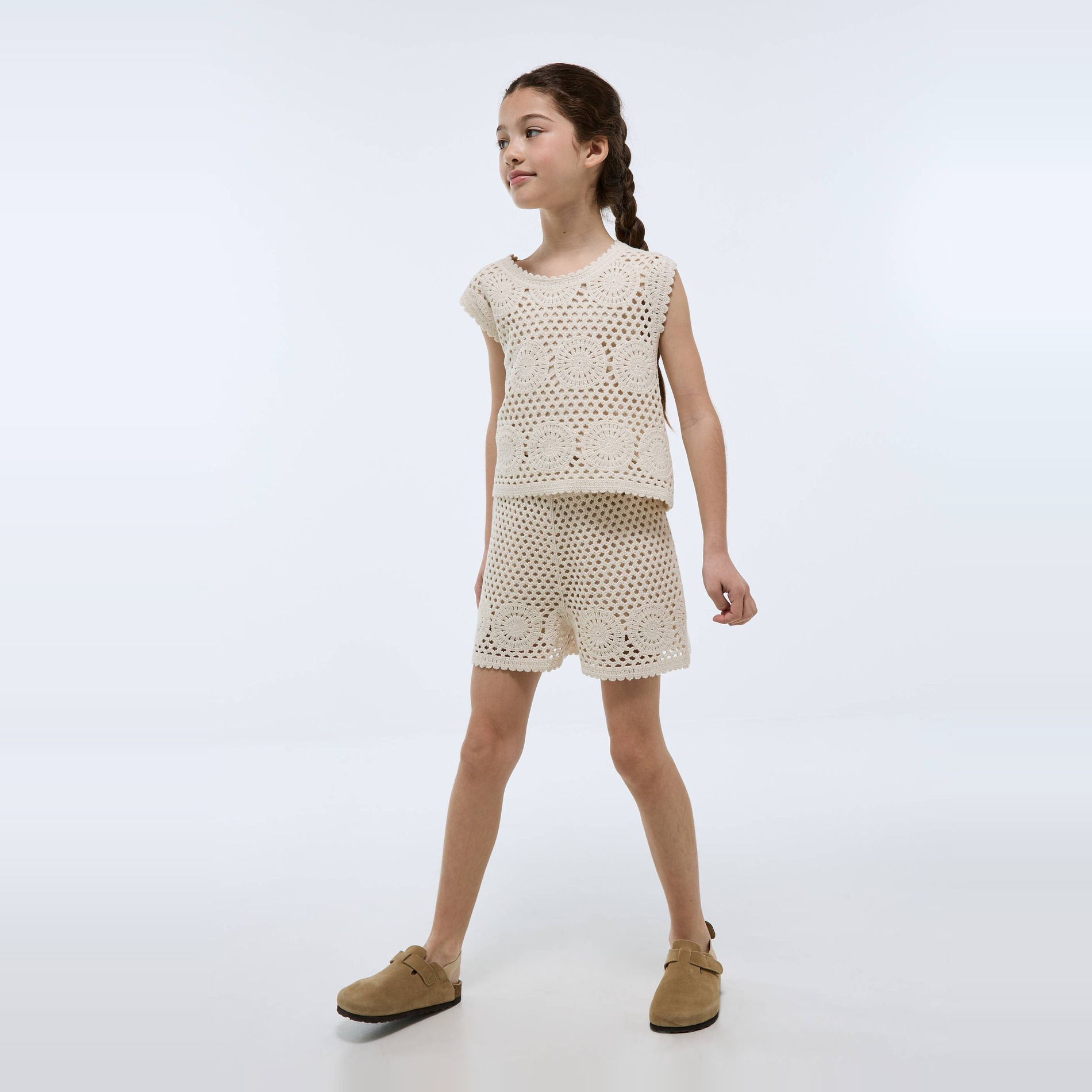 Short en crochet en coton, MONOPRIX