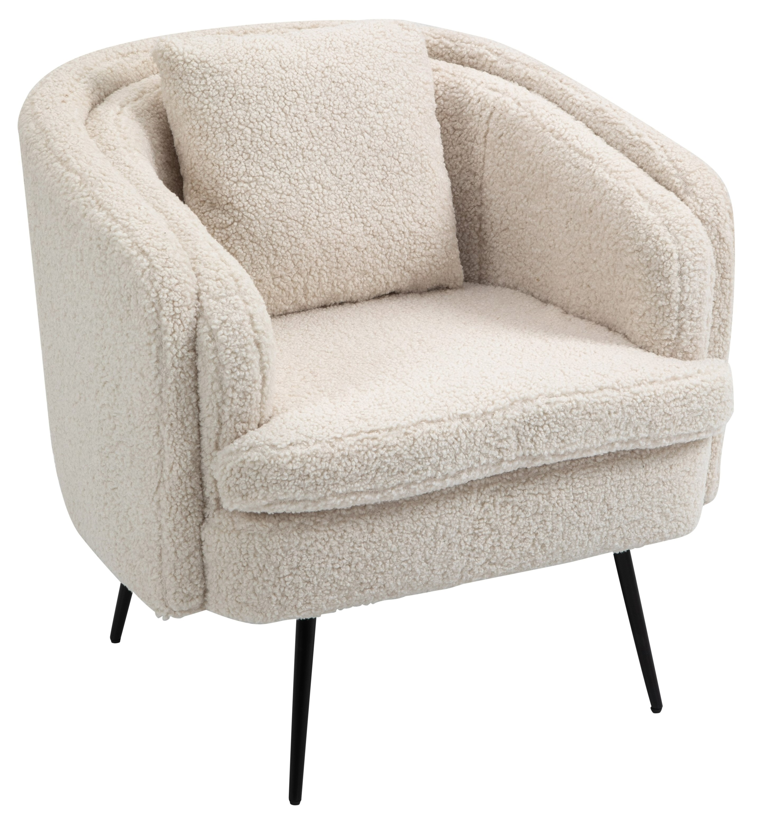 Fauteuil de salon métal et bouclette, DUKE, NORDLYS