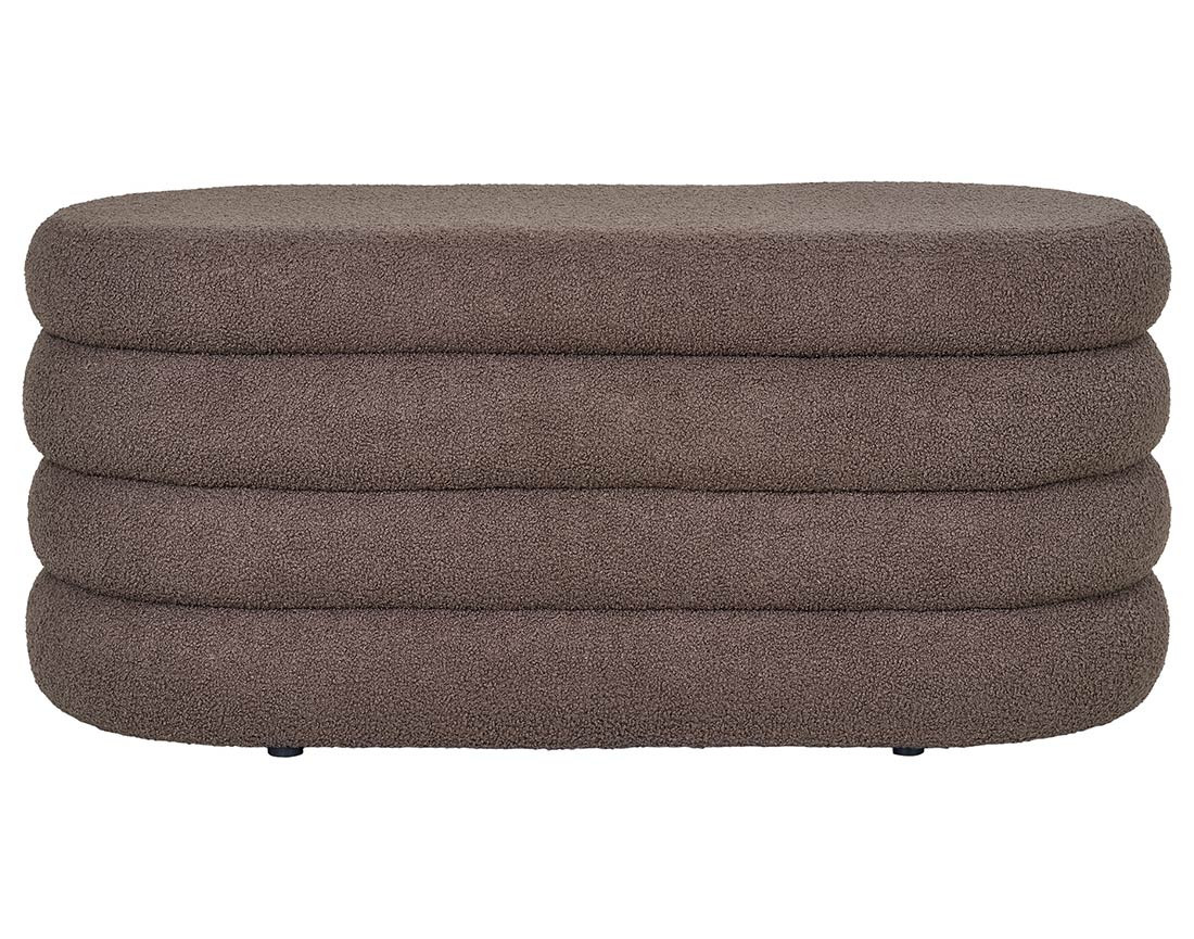 Pouf avec rangement en tissu bouclette, NEO, BEST MOBILIER