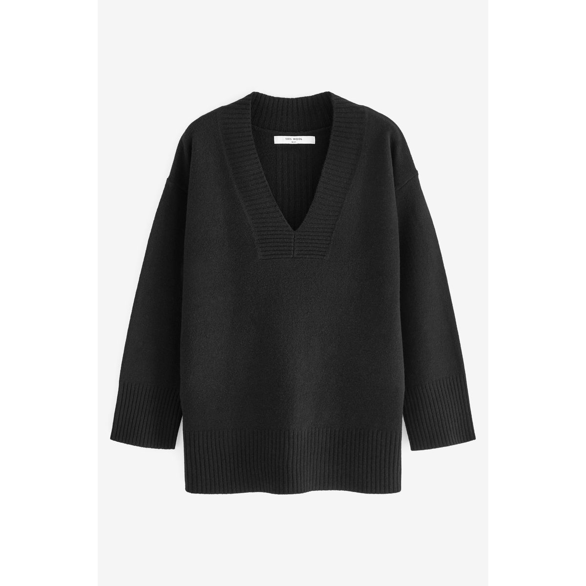 Pull long 100 laine haut de gamme col v black Next La Redoute