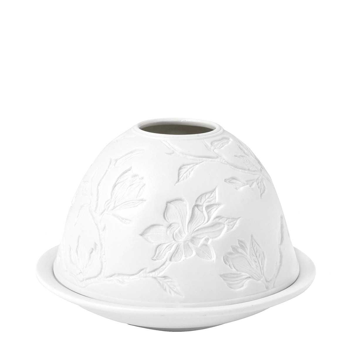 Photophore lithophanie Fleurs Majestueuses en biscuit de porcelaine, MATHILDE M