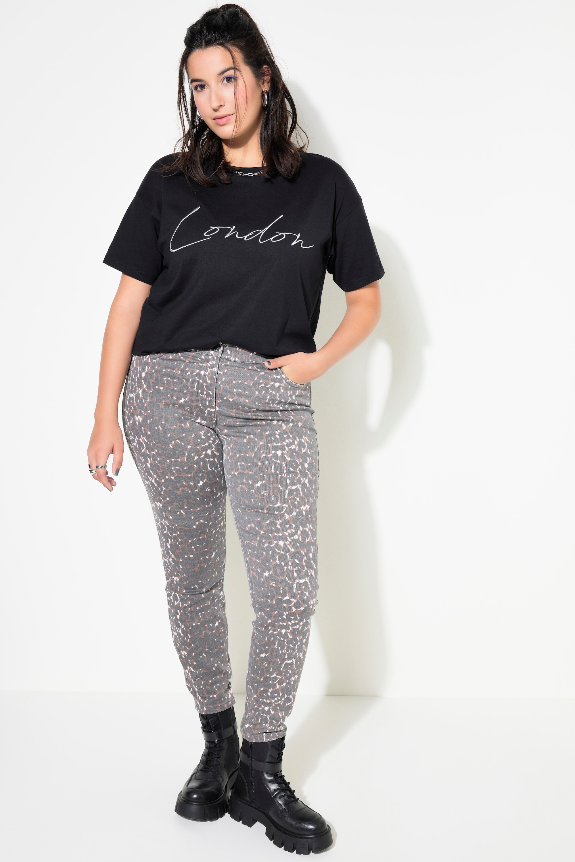 Jean skinny 5 poches. Taille haute. Imprimé, STUDIO UNTOLD