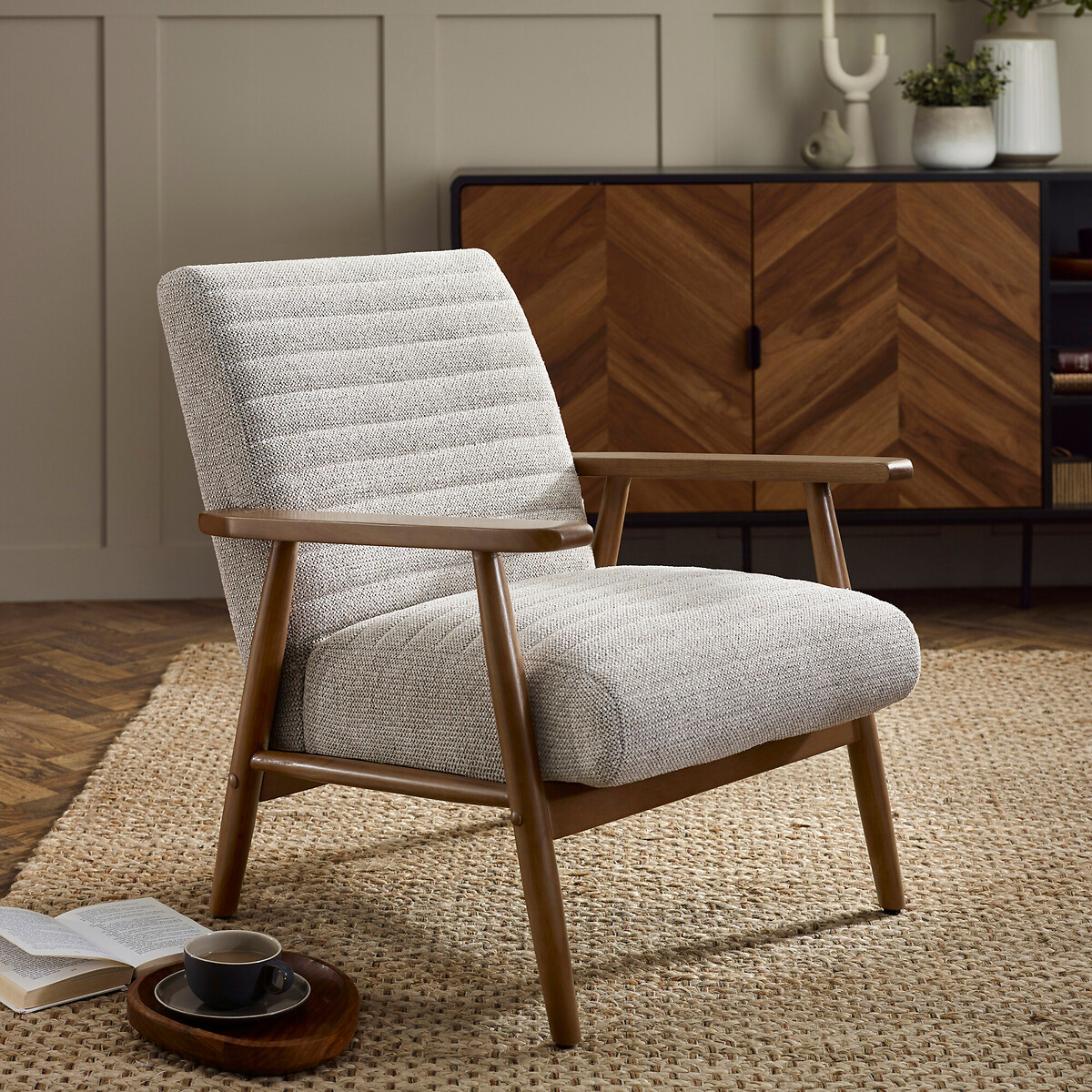 Iris Mid-Century Tweed Chenille Armchair, SO'HOME