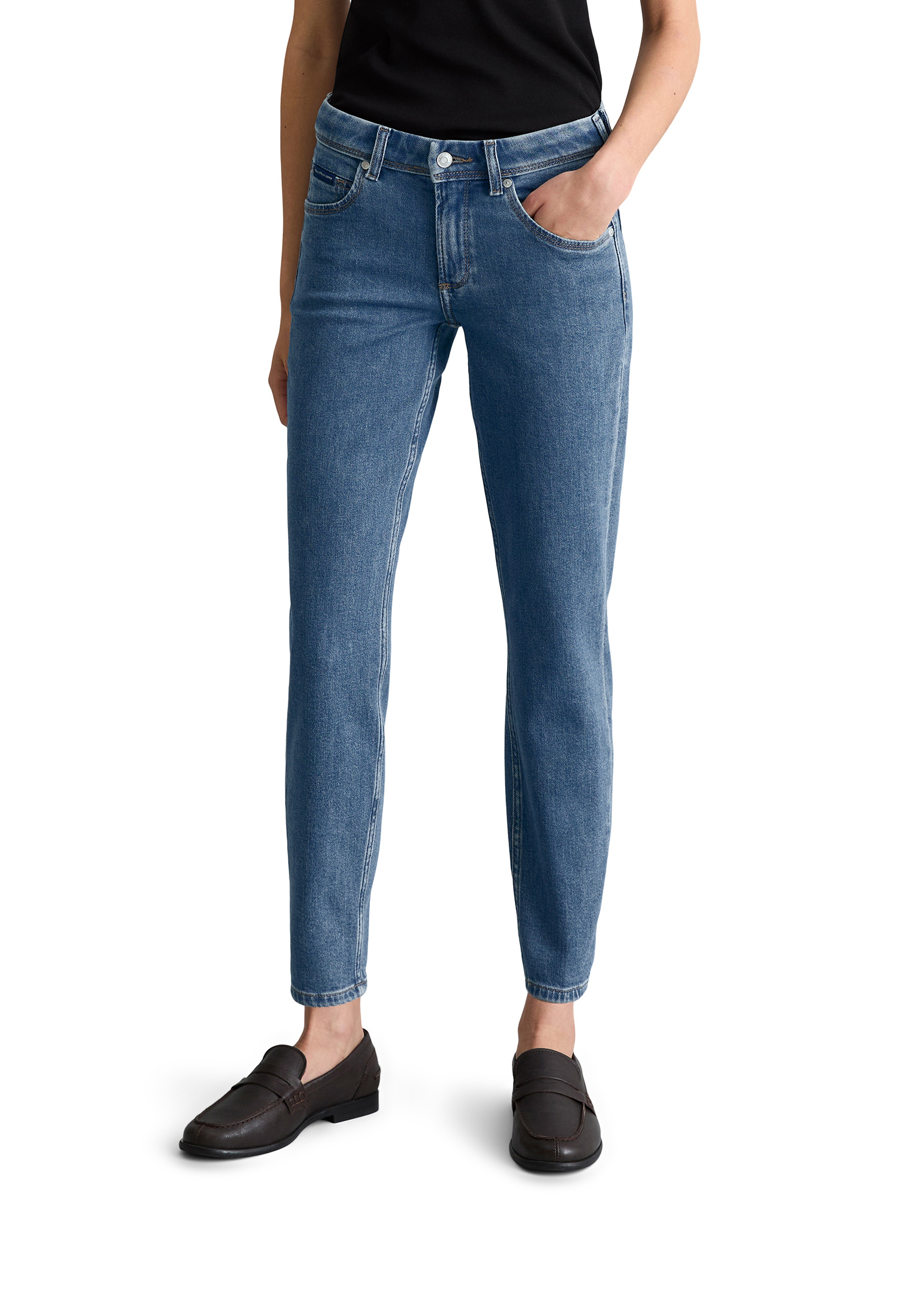 Jeans modèle Alva slim en mélange de coton organique et de lyocell, MARC O’POLO DENIM