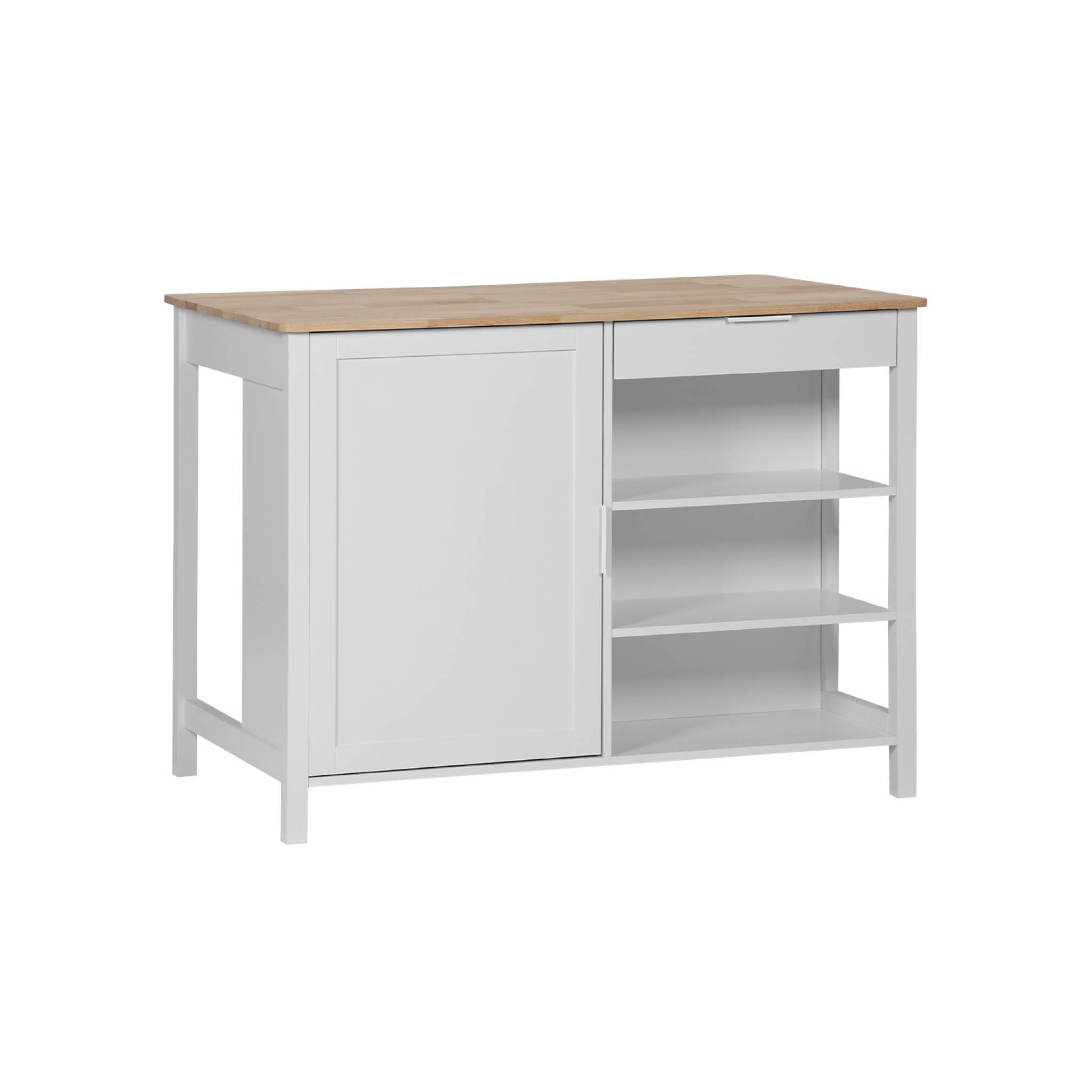 Îlot central de cuisine plateau bois d'hévéa L120cm MOLENE, SWEEEK
