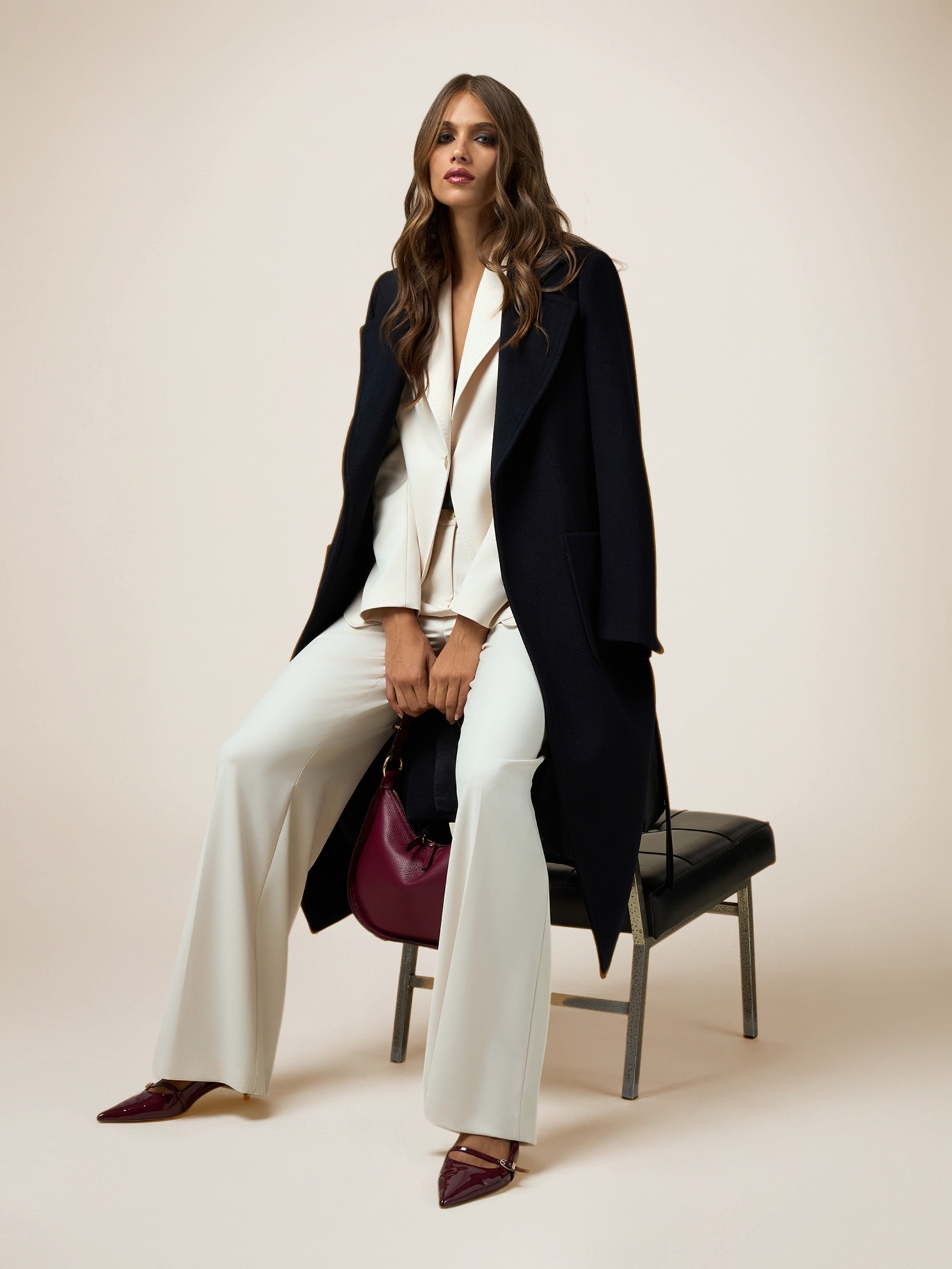 Palazzo trousers in fluid fabric, OLTRE