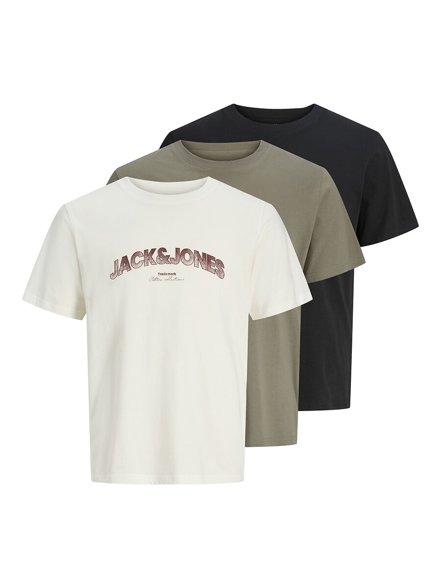Lot de 3 T-shirts, manches courtes, JACK & JONES