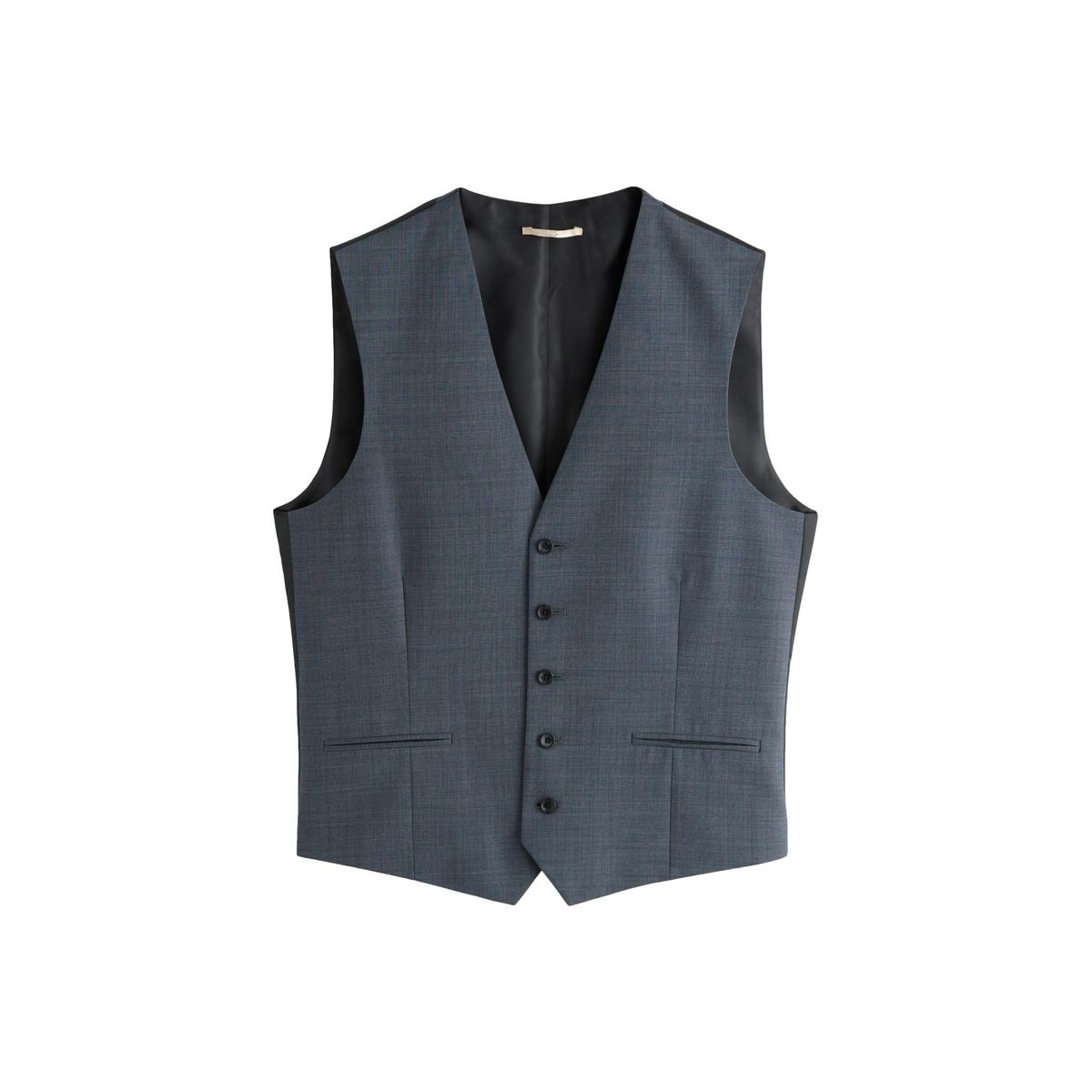 Gilet de costume texturé en mérinos mélangée, NEXT