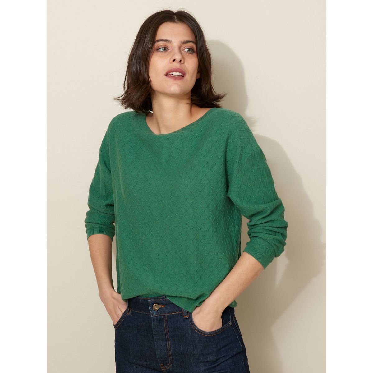 Pull cachemire femme vert hot sale