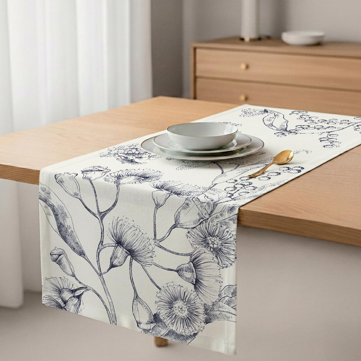 Chemin de table en coton Mimosas, NAF NAF HOME